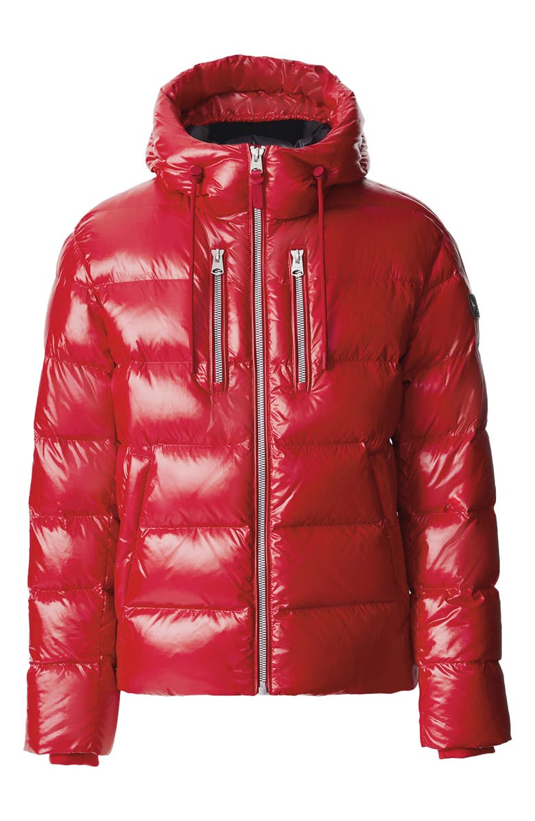 Mackage Victor Water Resistant Recycled Down Puffer Jacket, Alternate, color, Dark Red
