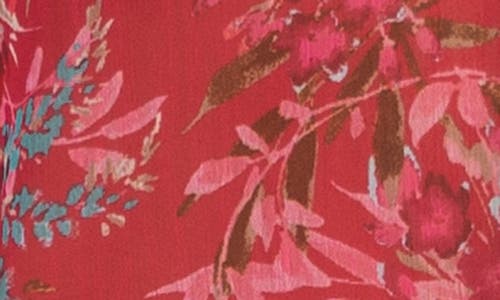 Kut From The Kloth Jasmine Chiffon Button-up Shirt In Ribeira Magenta Tan