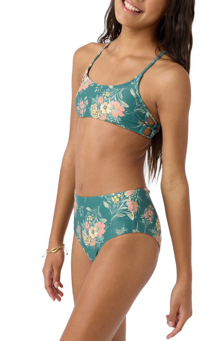 O'Neill Kids' Naya Floral Strappy Two-Piece Swimsuit, Alternate, color, 