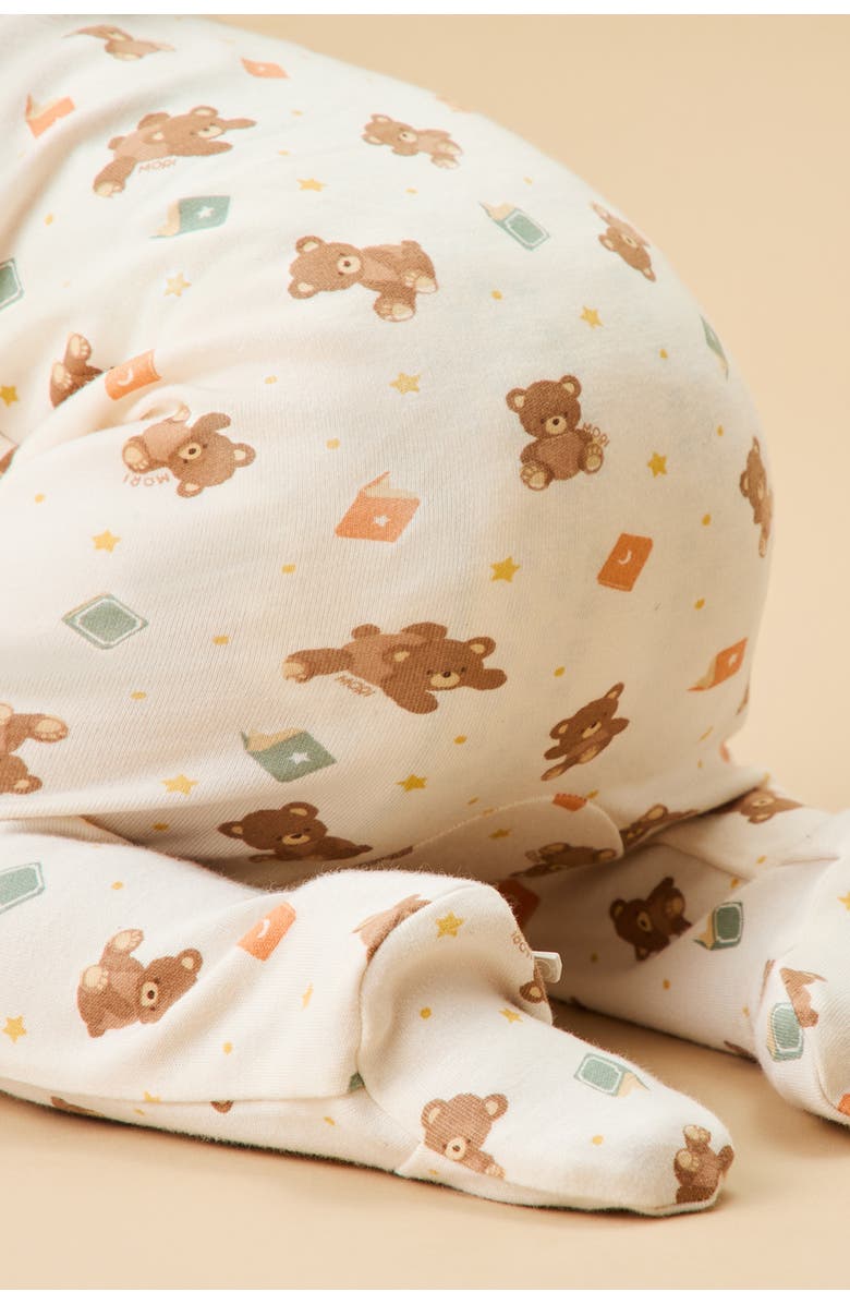 MORI Teddy Bear Two Way Zip-Up Sleepsuit, Alternate, color, Teddy Bear Print