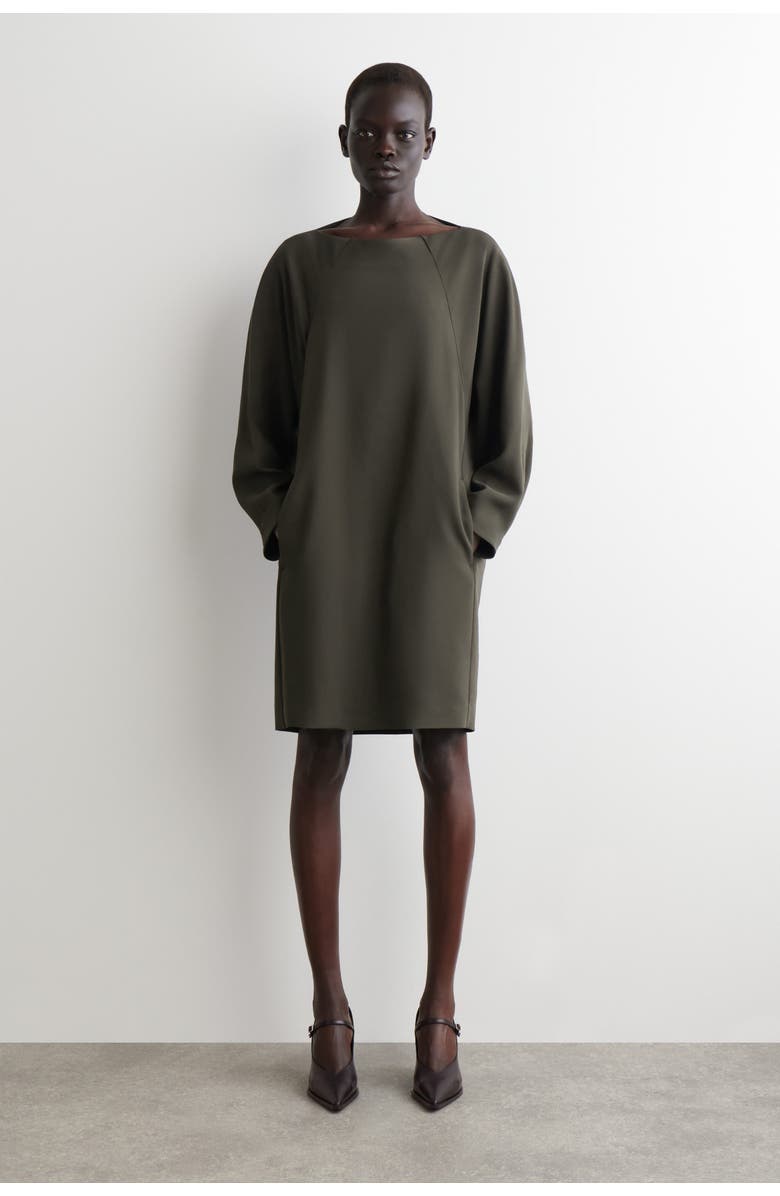 COS Sculptural Mini Dress, Main, color, Brown