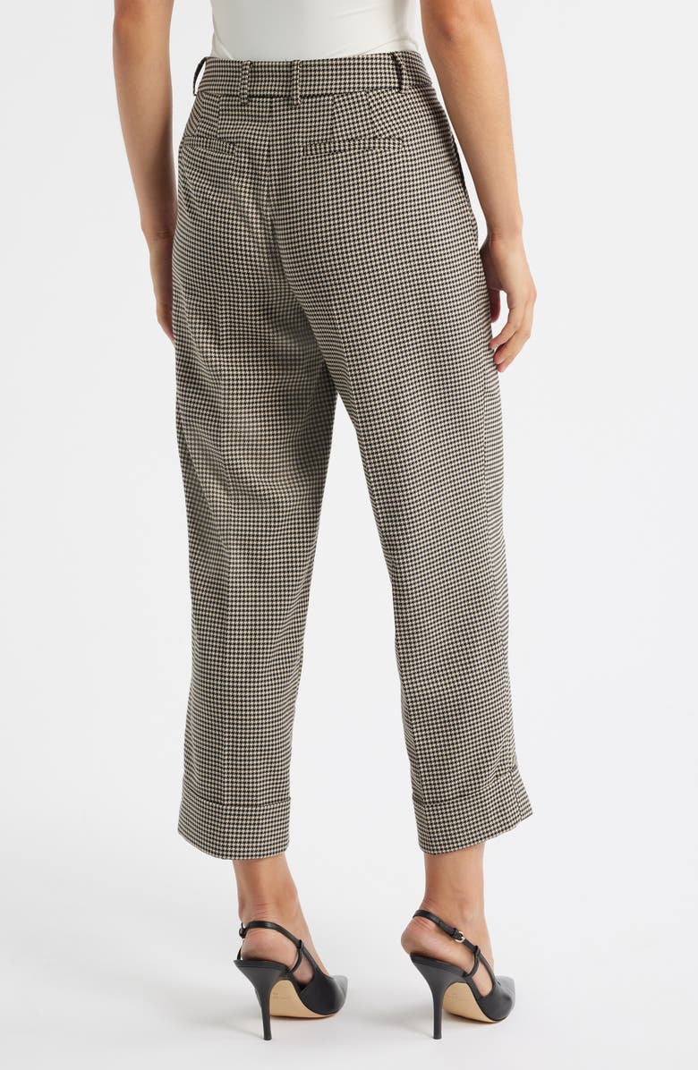 Anne Klein Cuff Flat Front Pants, Alternate, color, Light Coffee Multi
