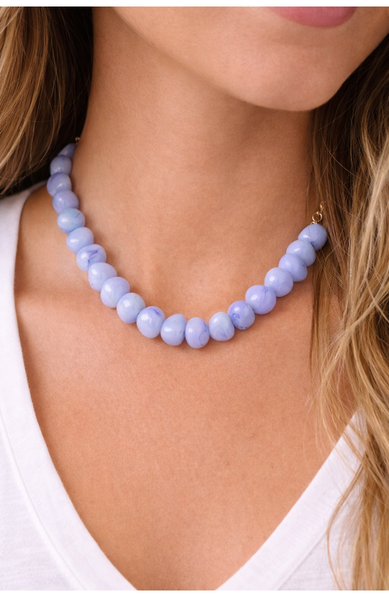 Erin McDermott Jewelry Sea Foam and Sky Necklace, Alternate, color, Blue