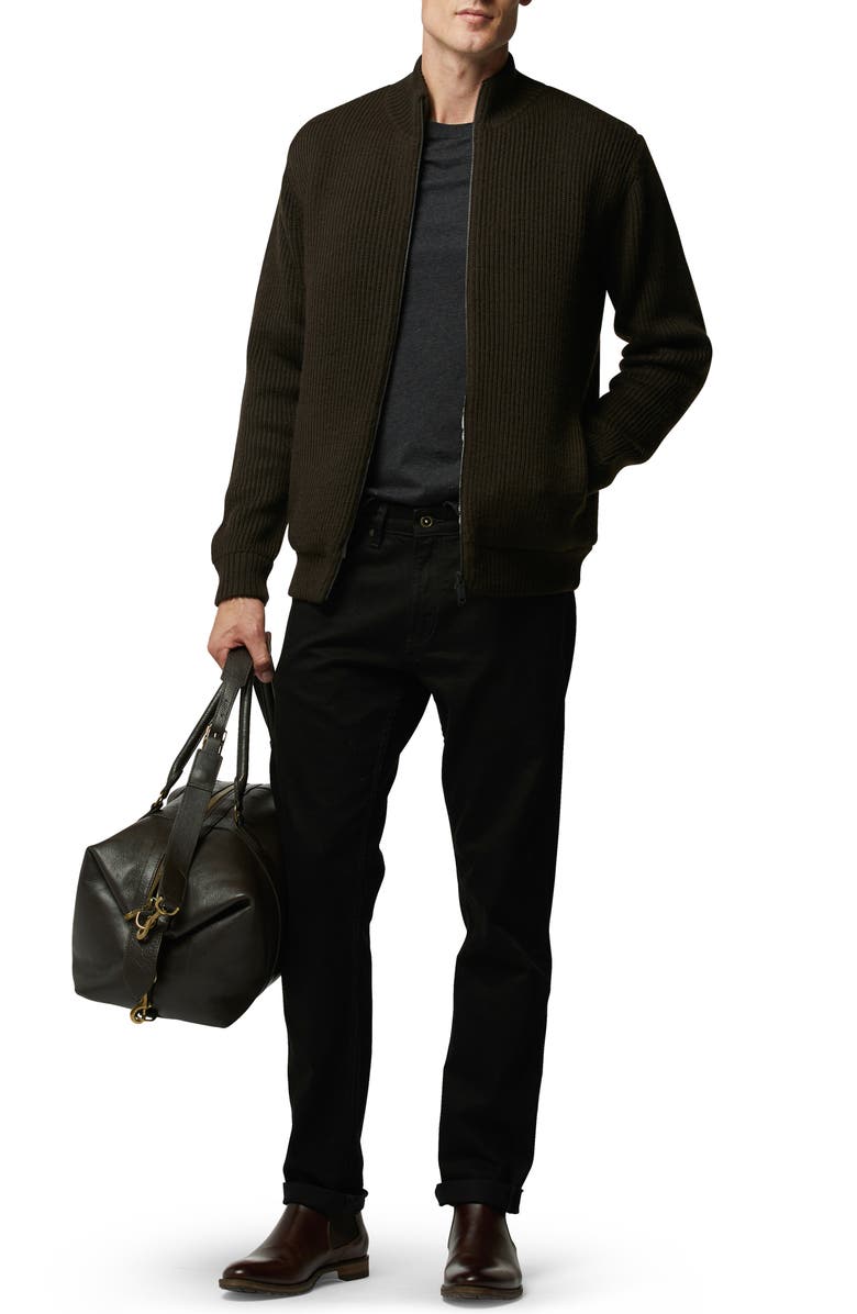 Rodd & Gunn Loke Coleridge Rib Merino Wool Zip-Up Cardigan, Alternate, color, 