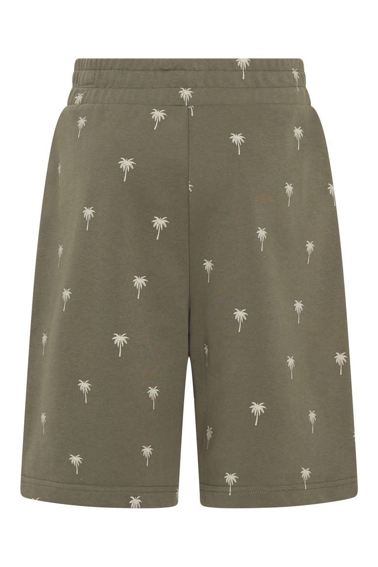 Kids' Palm Tree Print Shorts, Alternate, color, OLIVE