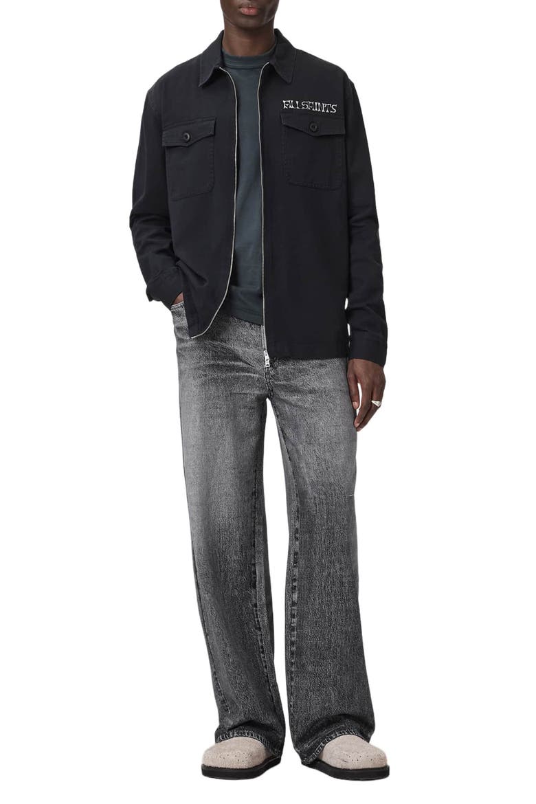 Lenny Illusion of Denim Wide Leg Trousers, Alternate, color, ILLUSION BLACK