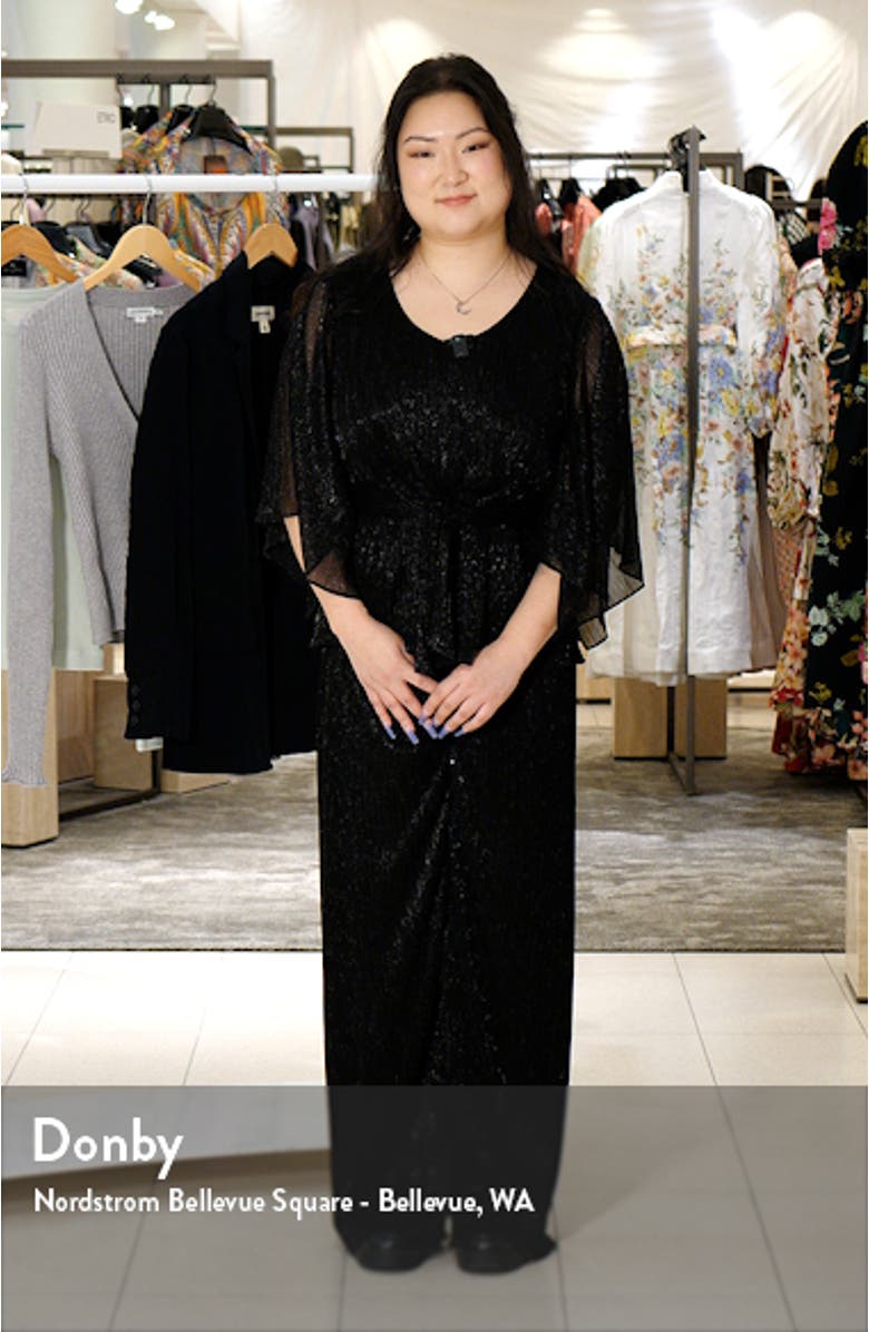 Layered Metallic Mesh Wide Leg Pants, sales video thumbnail