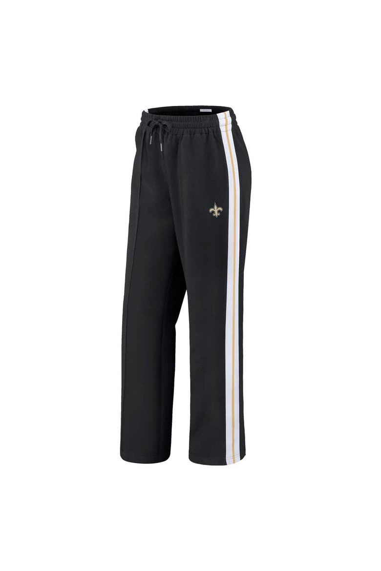 Women's WEAR by Erin Andrews Black New Orleans Saints Color-Block Straight Leg Pants, Alternate, color, Black