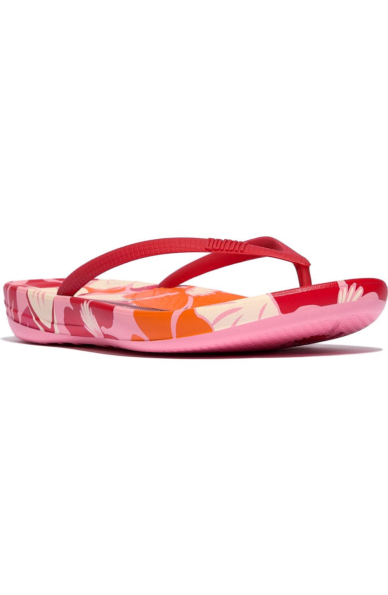 FitFlop iQushion<sup>™</sup> Flowerz Flip Flop, Main, color, Redberry Mix
