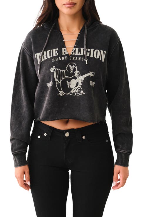 Washed Crop Hoodie
