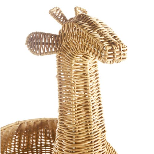 Kaplan Early Learning Company Giraffe Washable Wicker Floor Basket In Brown