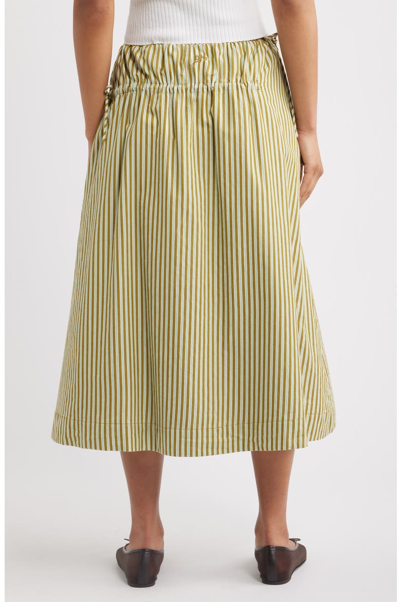 Caspia Striped Volume Midi Skirt, Alternate, color, BASIL