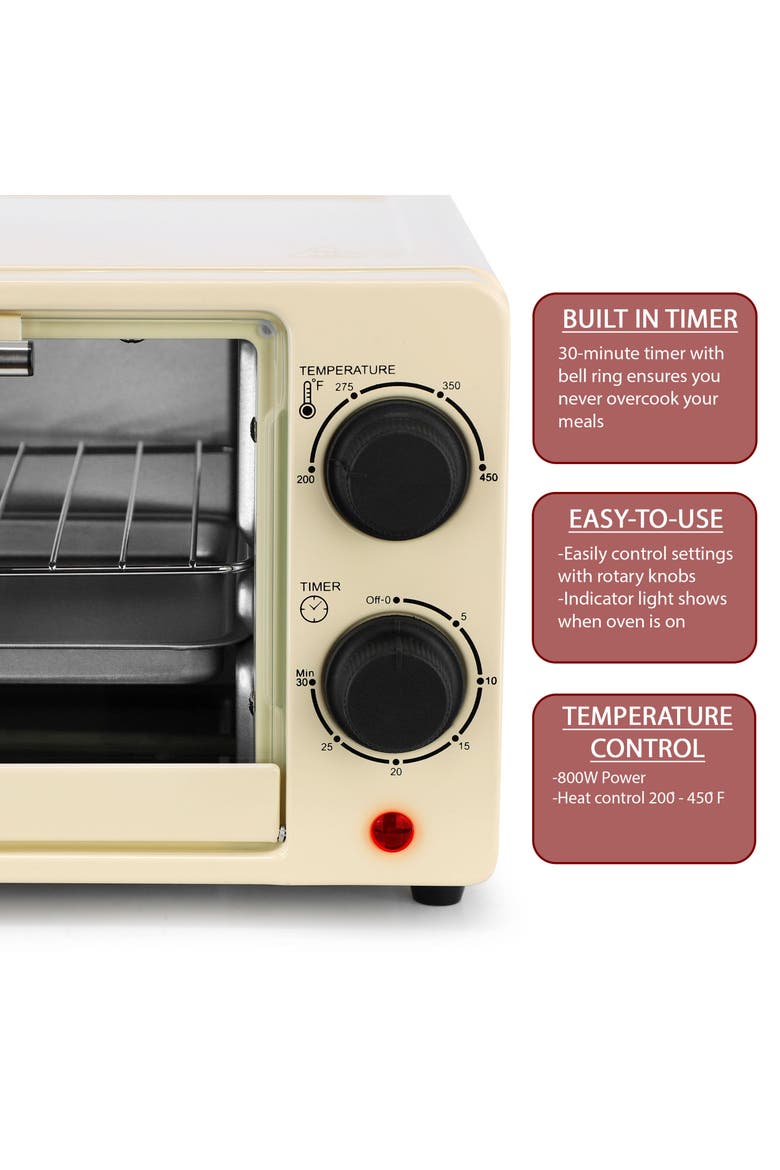 9.5 Quart Electric Counter Top Toaster Oven, Alternate, color, Cream