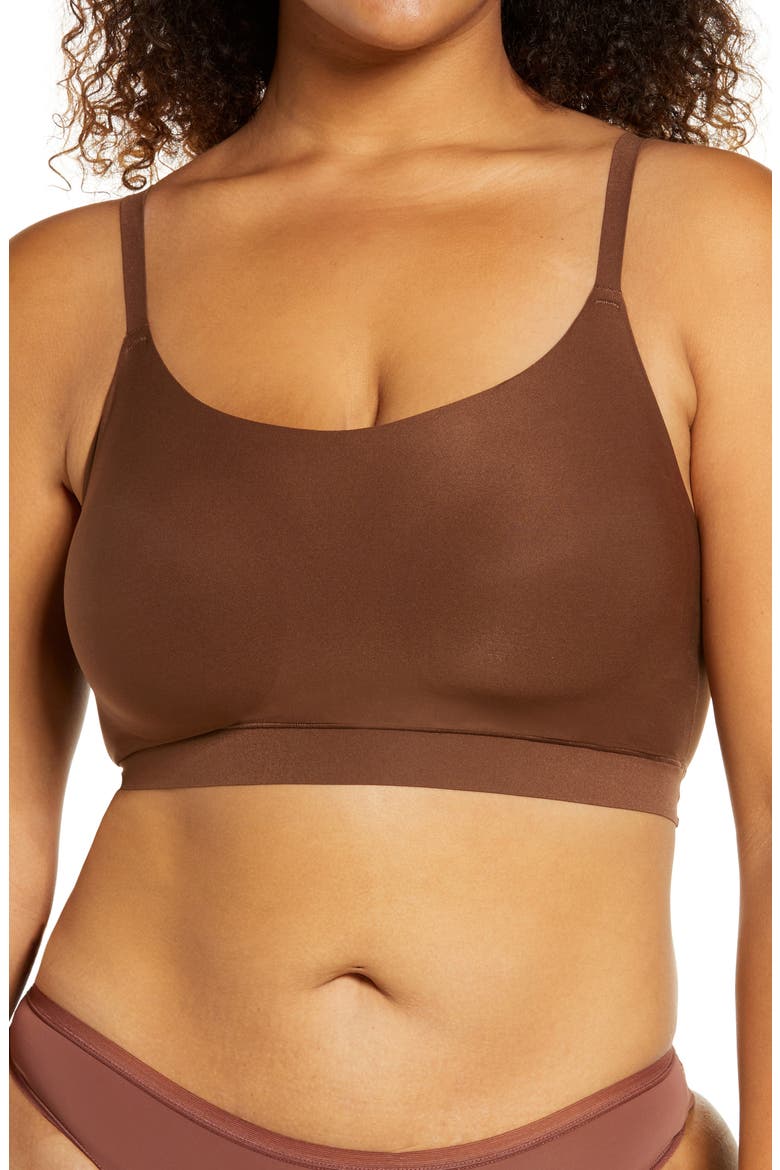 Soft Stretch Scoop Padded Bralette, Main, color, WALNUT