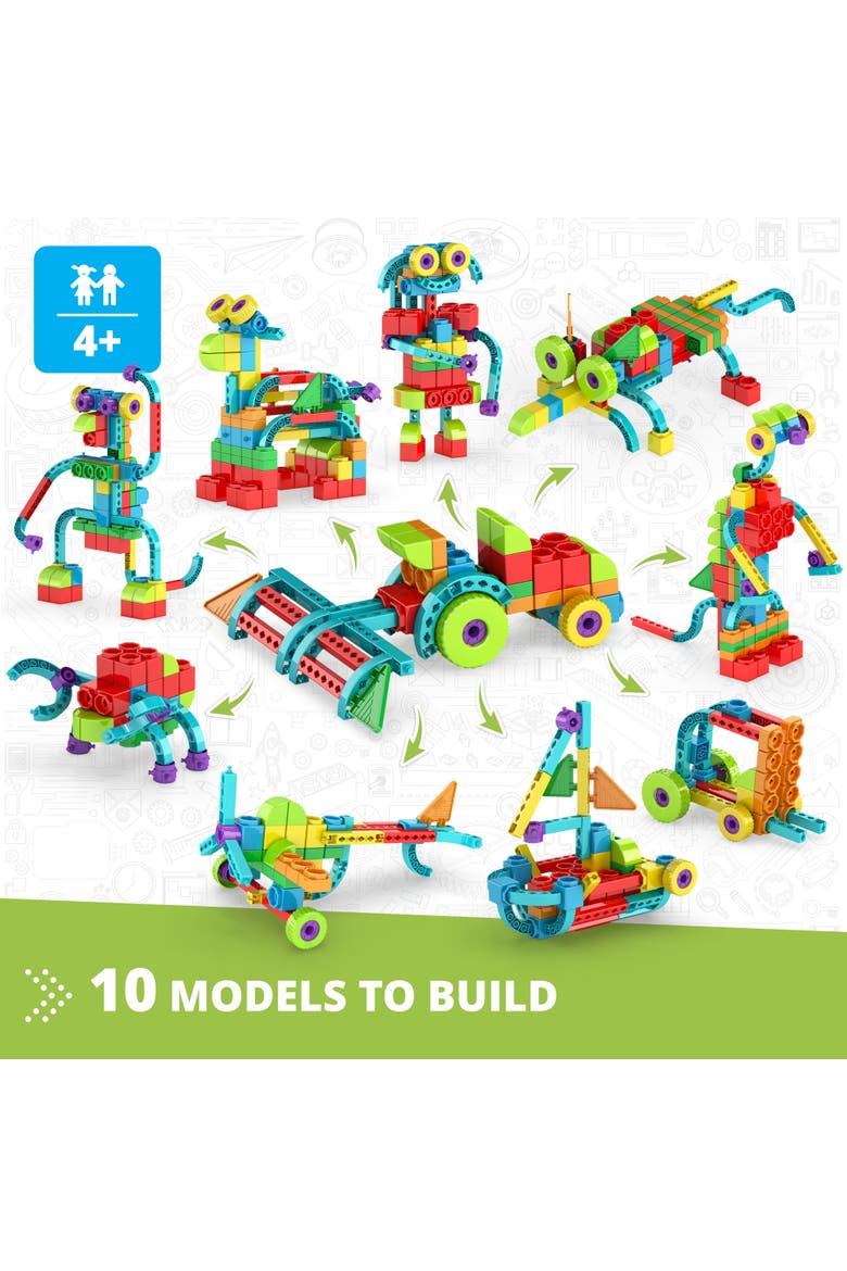 Qboidz Farm Tractor 10 Model Brick Building Set, Alternate, color, Multicolored