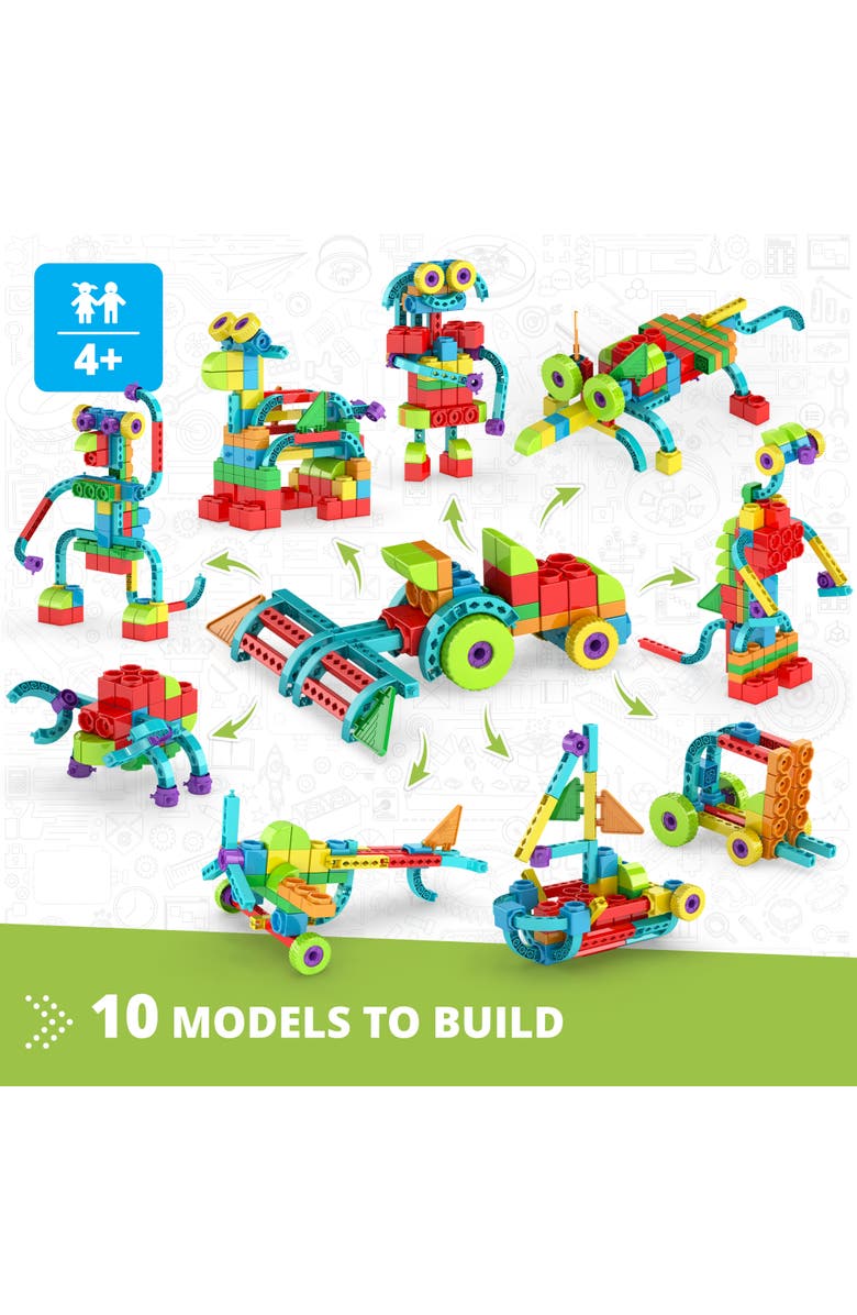 Engino Qboidz Farm Tractor 10 Model Brick Building Set, Alternate, color, Multicolored