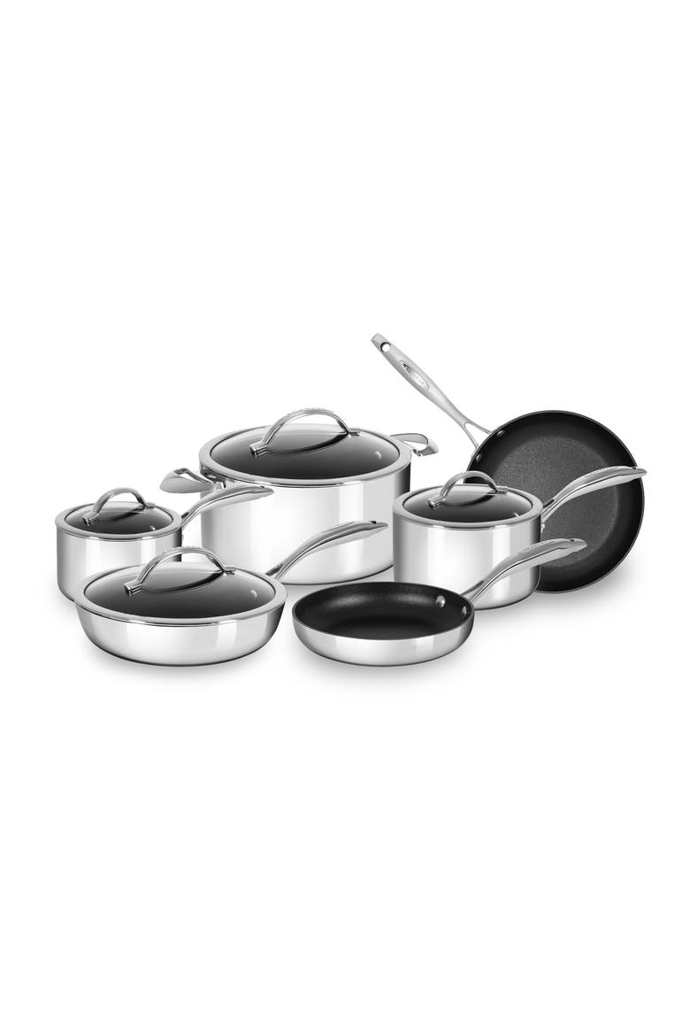 Haptiq Stainless Steel 10 Piece Cookware Set, Main, color, SILVER