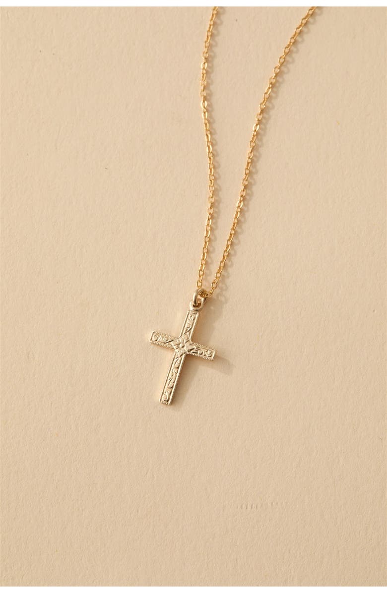 Set & Stones Levi Cross Necklace, Alternate, color, Gold