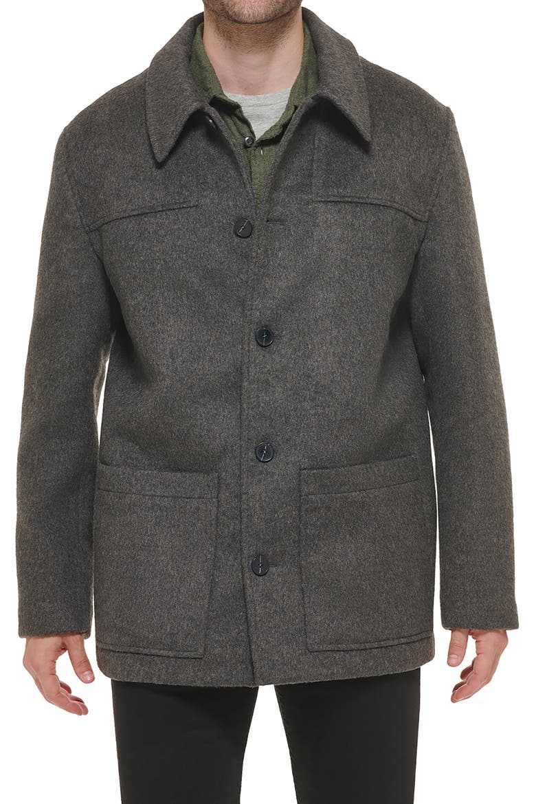 Wool Blend Coat, Main, color, GREY
