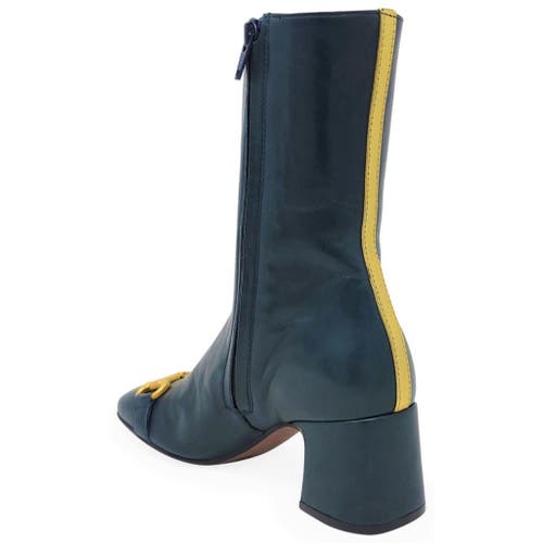 Madison Maison Back Stripe Horse Bit Buckle Boot In Blue