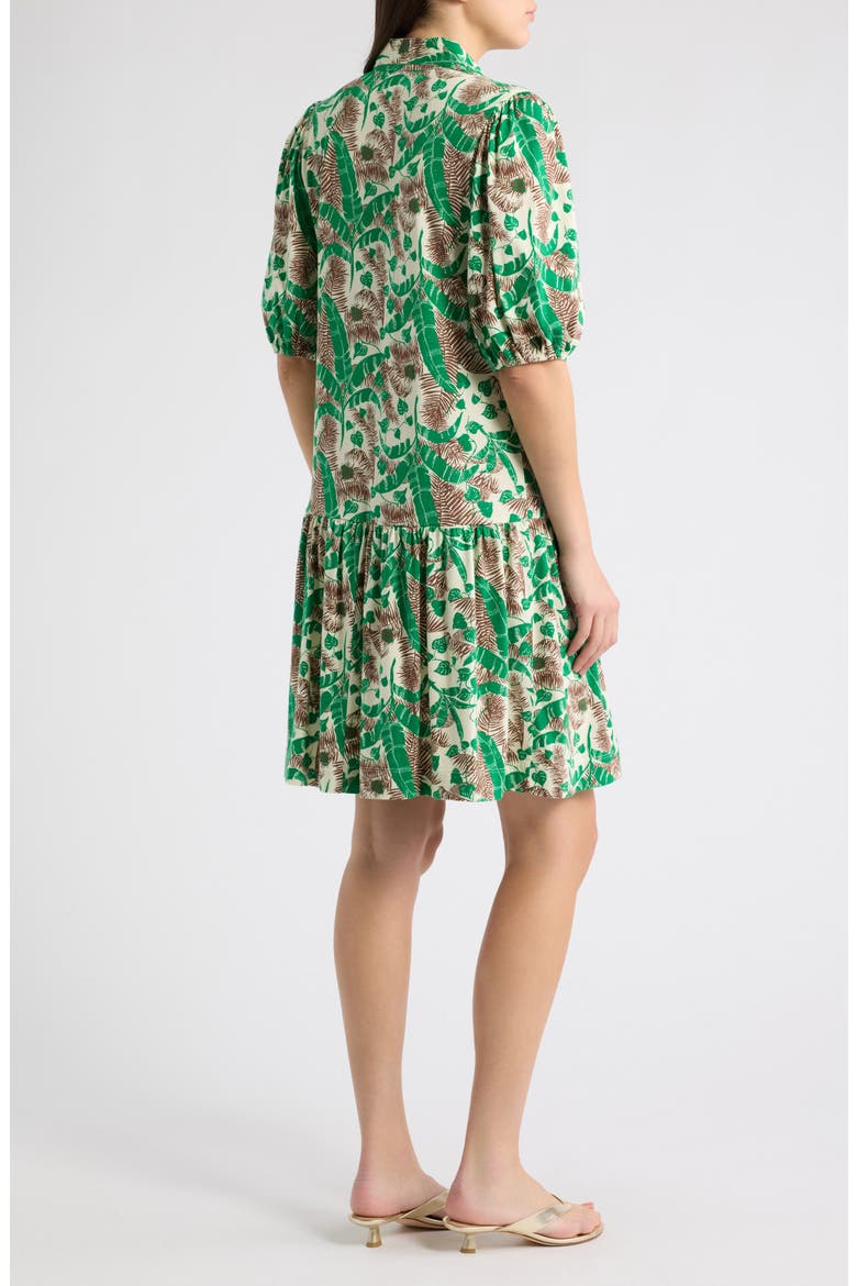 Bingley Print Puff Sleeve Shirtdress, Alternate, color, VANILLA SPICE HIDE AND LEAF
