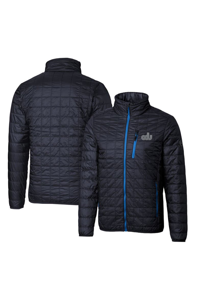 Cutter & Buck Navy Old Dominion Monarchs Primary Team Logo Rainier PrimaLoft Eco Insulated Full-Zip Puffer Jacket, Main, color,