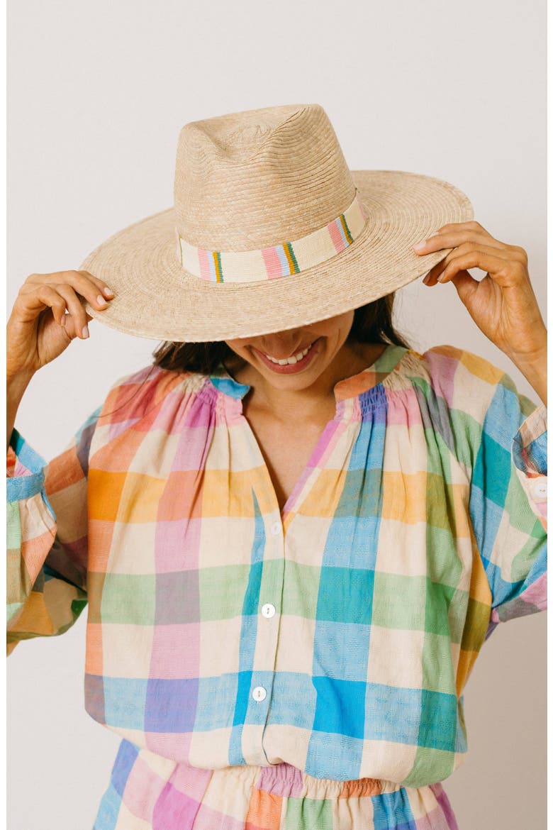 Mariella Palm Sunhat, Alternate, color, BEIGE MULTI