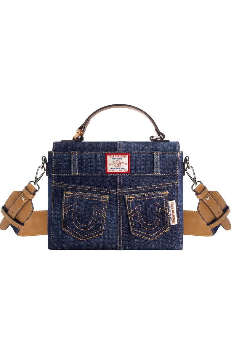 True Religion Jean Pocket Mini Flap, Alternate, color, Dark Navy