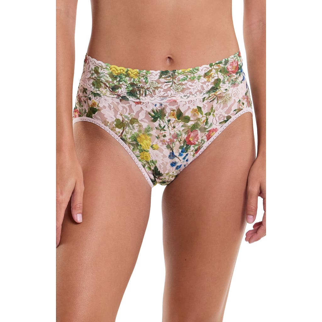 Hanky Panky Printed Signature Lace French Brief In Overjoyed Pink