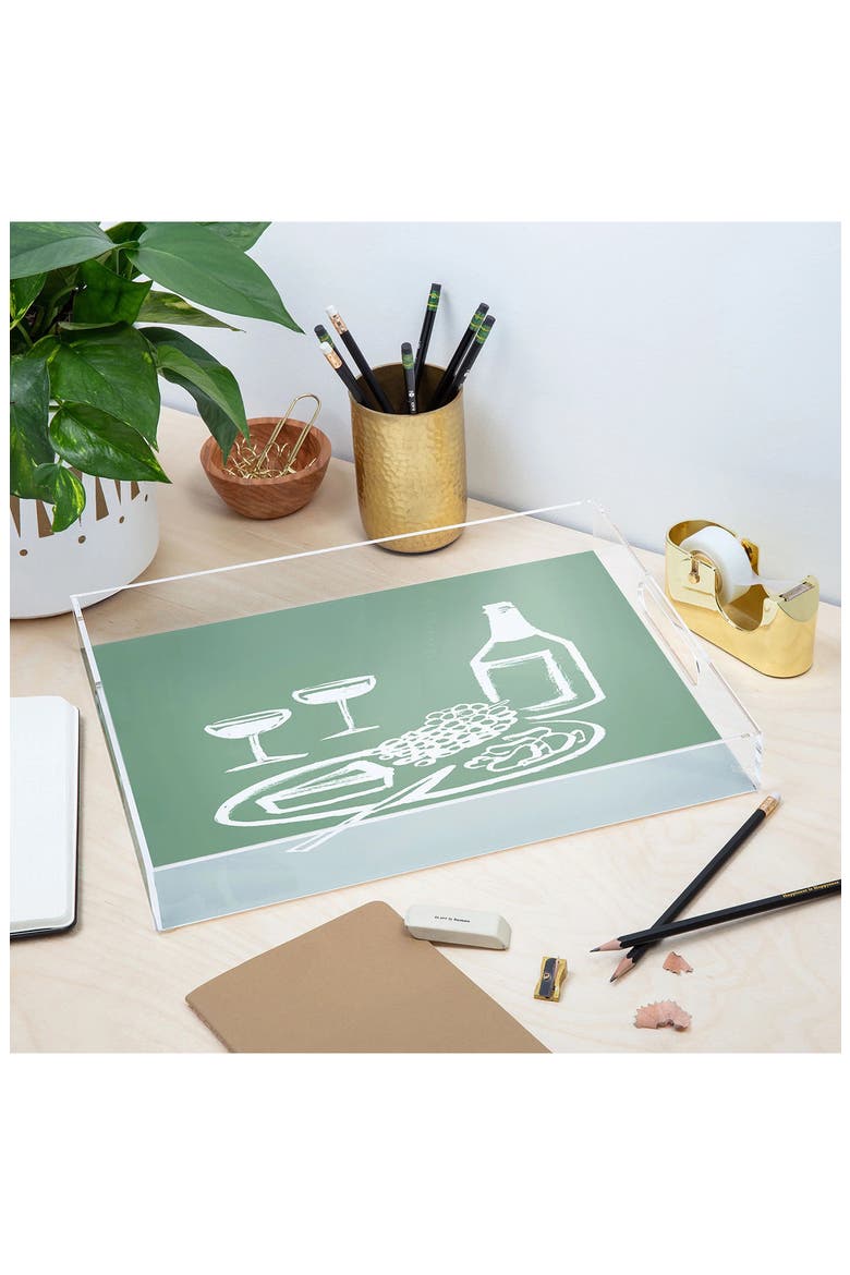 Intemporalis Wine and Cheese Acrylic Tray, Alternate, color, GREEN