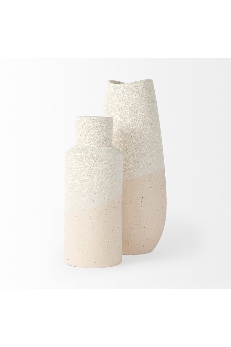 Salar Crackled Ceramic Vase, Alternate, color, Cream