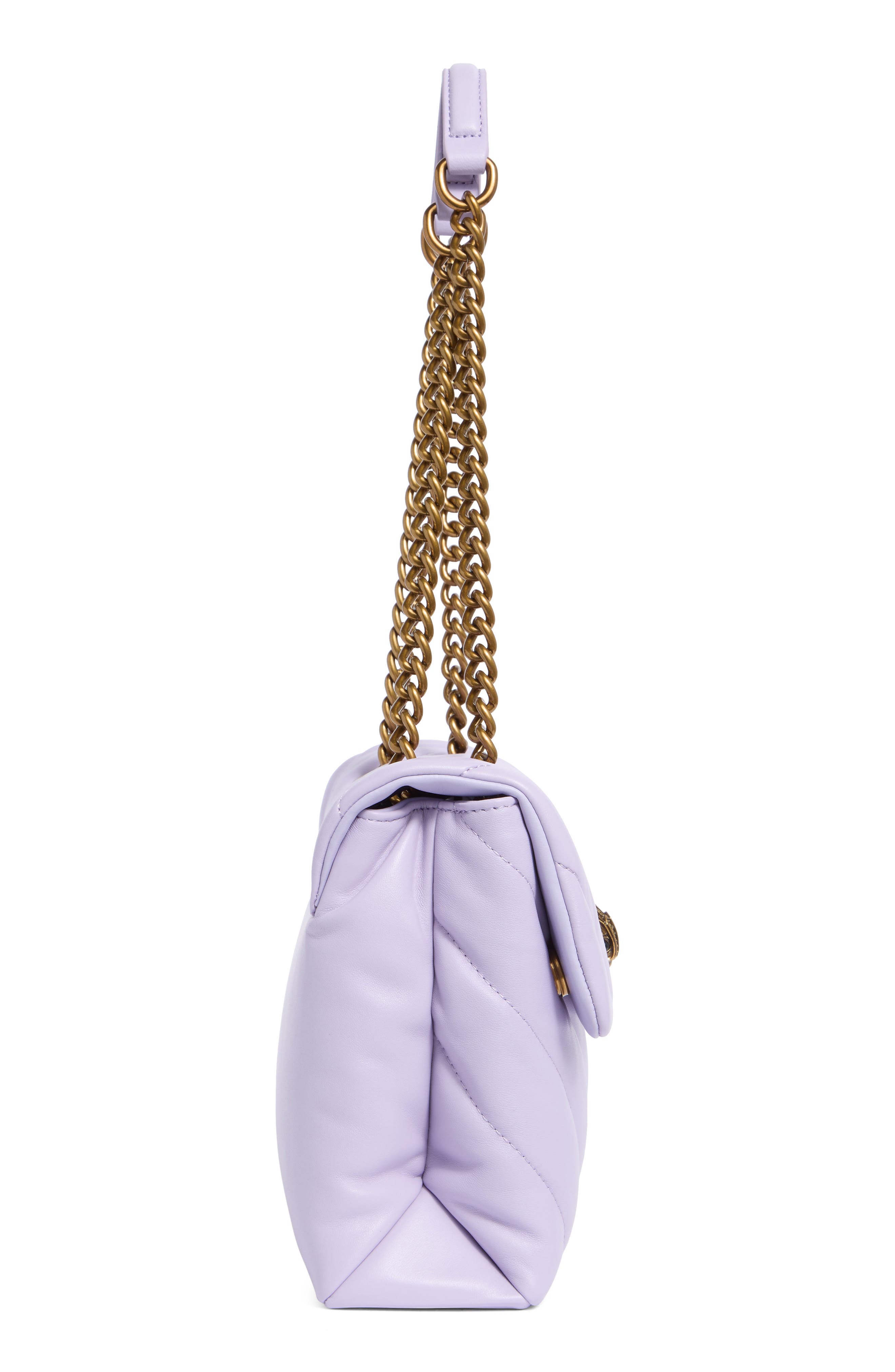 Kurt Geiger London Large Soho Quilted Leather Shoulder Bag, Alternate, color, Light/Pastel Purple