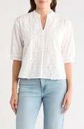 Nanette Lepore Floral Cotton Voile Popover Top