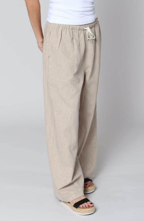 Leisure Lab Linen Palazzo Pant In Brown