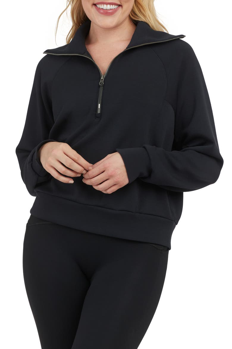 AirEssentials Half Zip Sweatshirt, Main, color, VERY BLACK