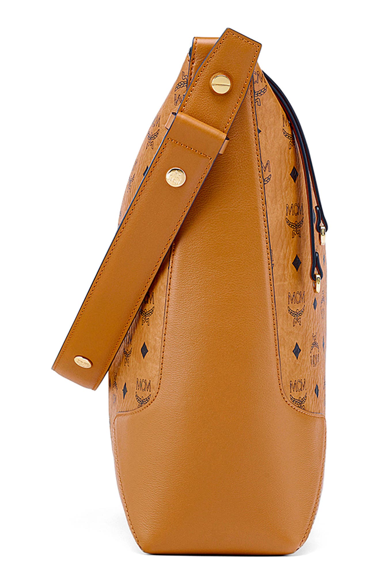 Large Klara Visetos Coated Canvas Hobo Bag, Alternate, color, COGNAC