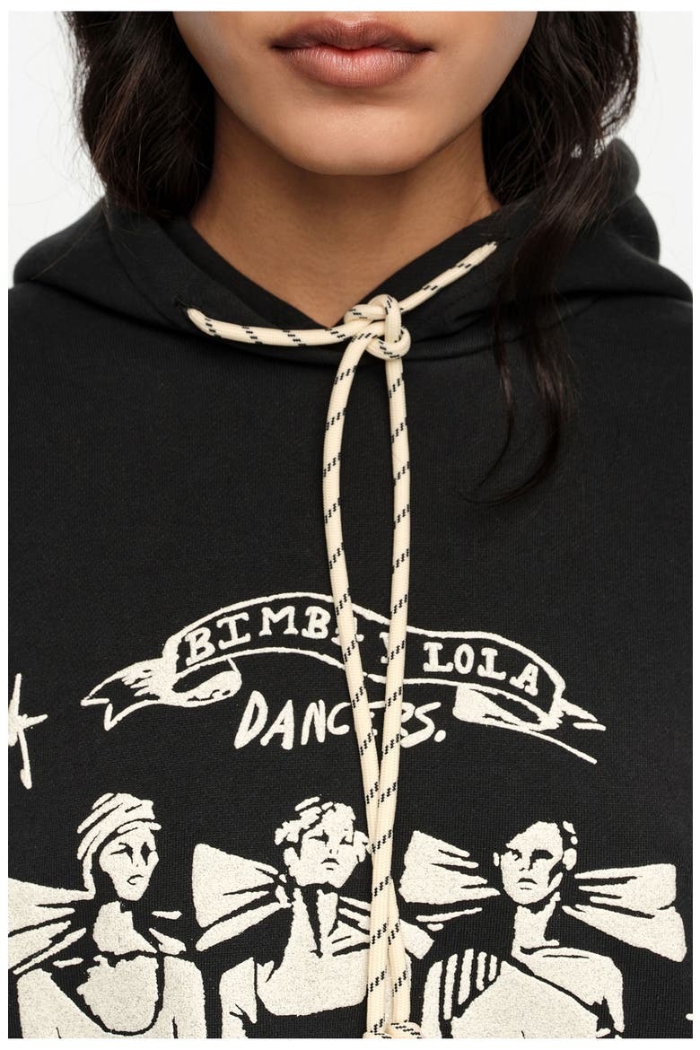 Washed Dancers Logo Hooded Sweatshirt, Alternate, color, WASHED BLACK