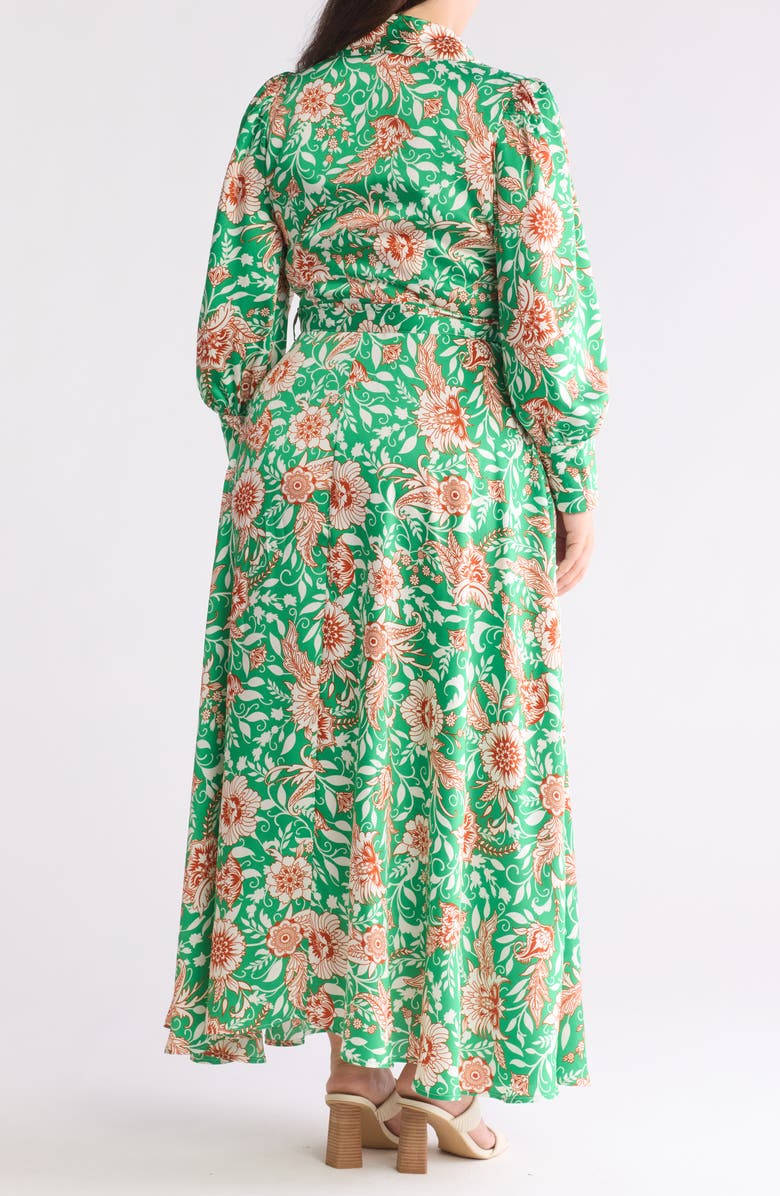 BY DESIGN Haiti Long Sleeve Maxi Shirtdress, Alternate, color, Fiore