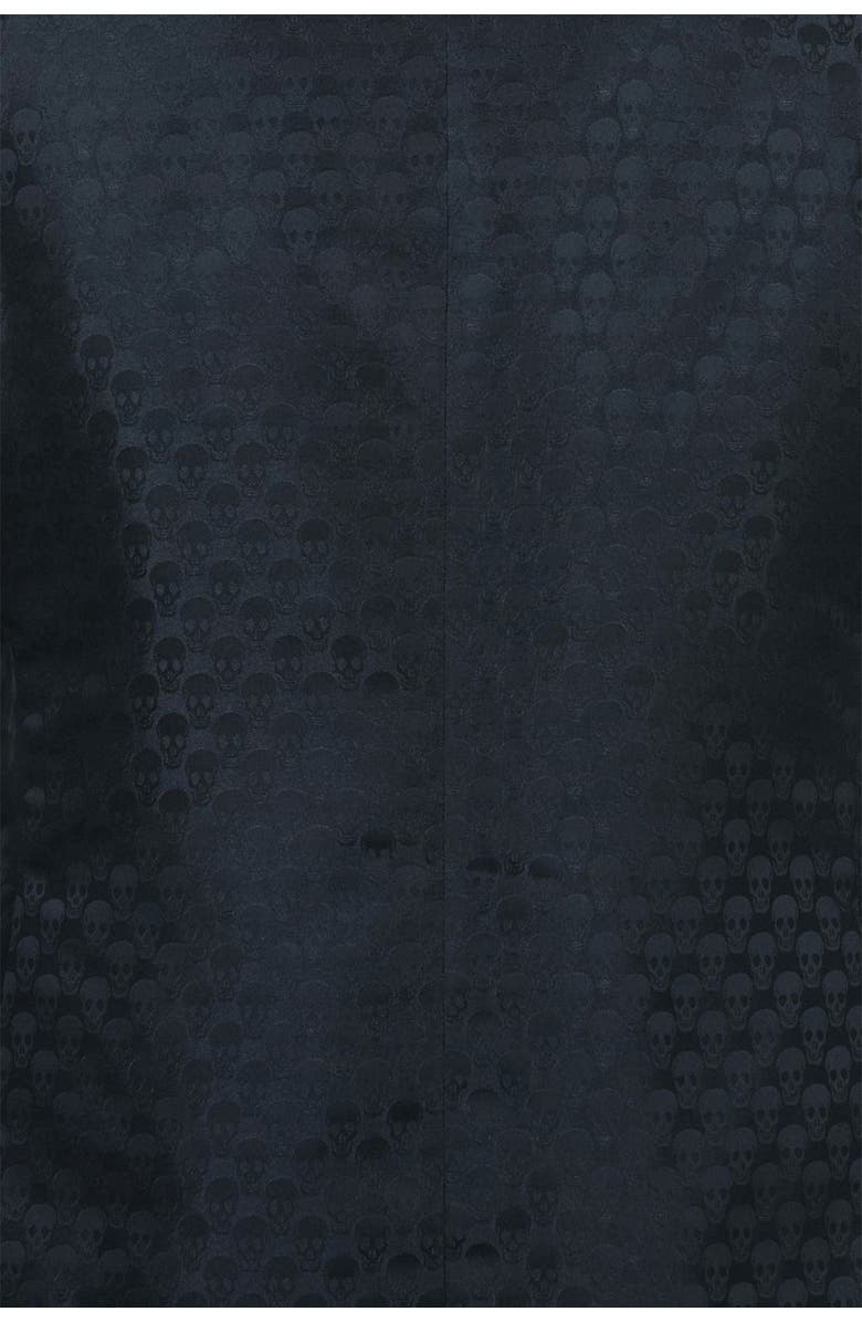 Maceoo Socrate Black Skull Print Two Button Notch Lapel Blazer, Alternate, color, Black