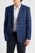 Canali Siena Regular Fit Blue Plaid Wool Sport Coat