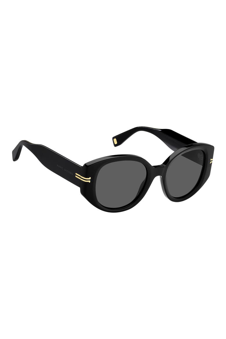 Round Sunglasses, Alternate, color, BLACK / GREY