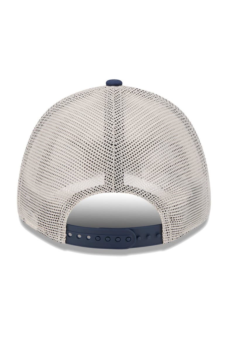 New Era Men's New Era Khaki/Navy Denver Nuggets Throwback Patch Trucker 9FORTY Adjustable Hat, Alternate, color, 