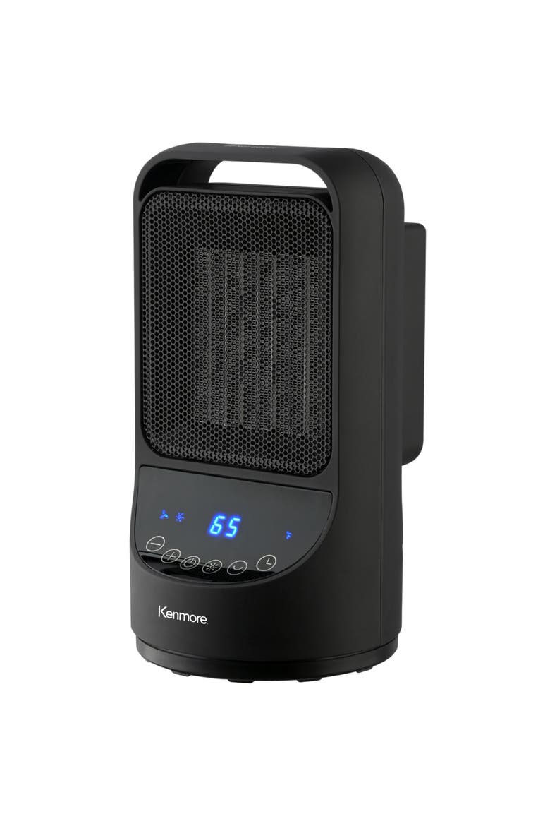 11.5 Inch Portable Ceramic Black Space Heater, Main, color, Black