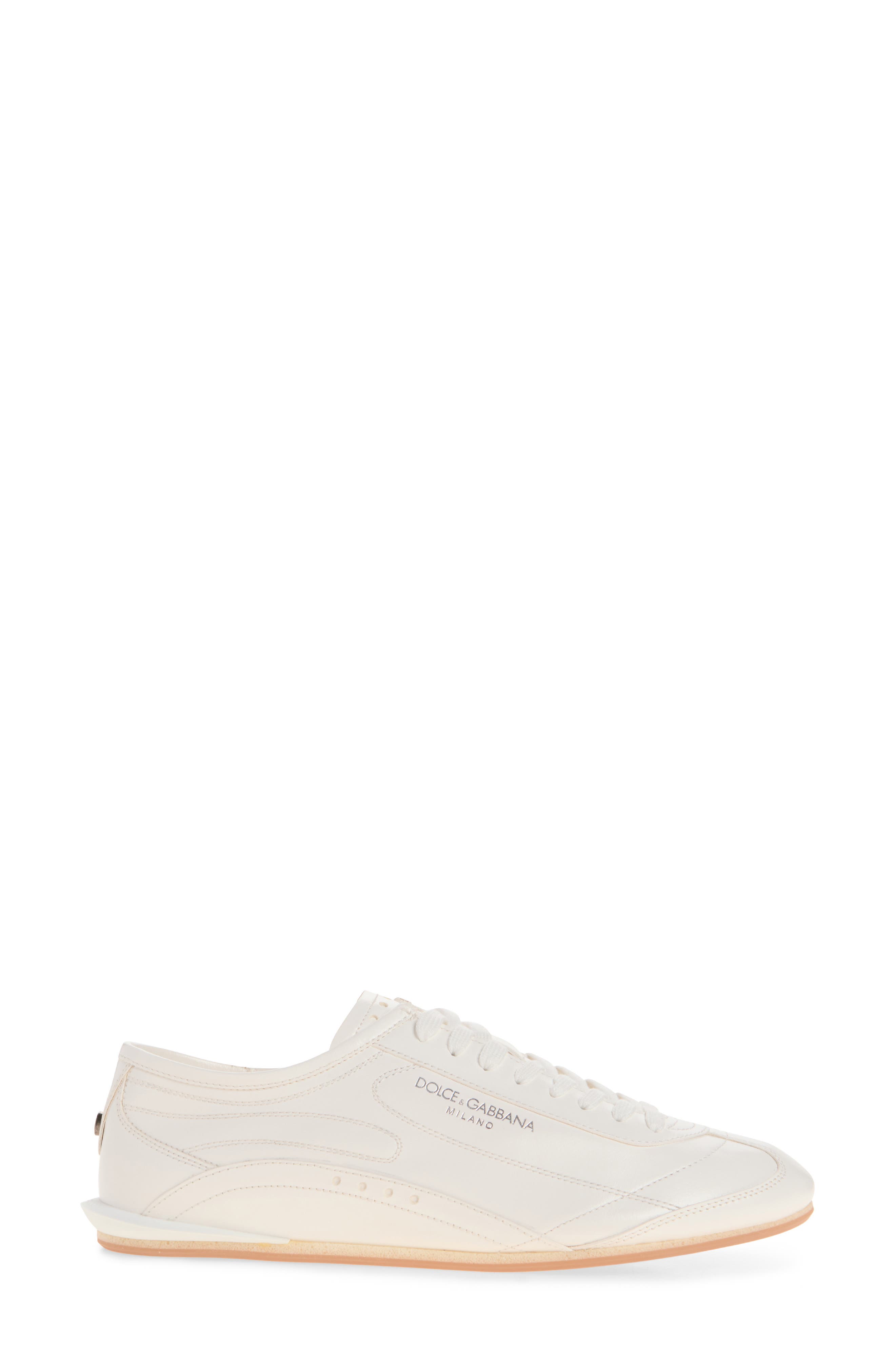 Leather Sneaker, Alternate, color, BIANCO