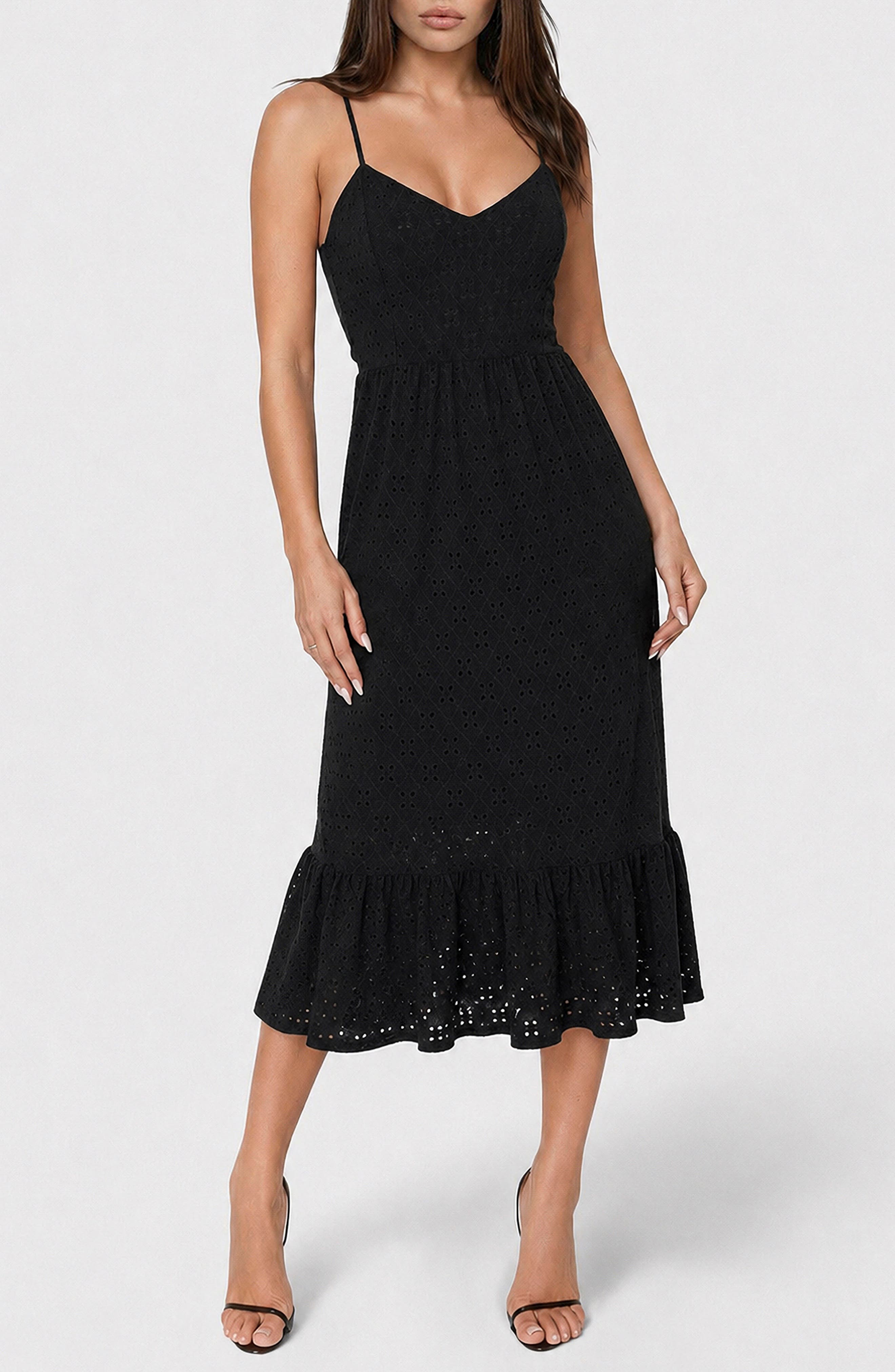 Sleeveless Eyelet Midi Dress