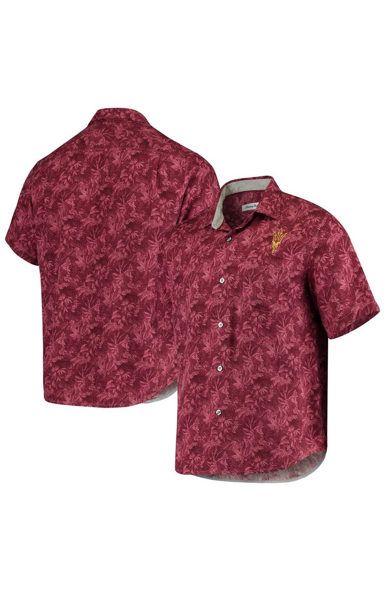 Tommy Bahama Men's Tommy Bahama Maroon Arizona State Sun Devils Sport Jungle Shade Camp Button-Up Shirt, Alternate, color, 