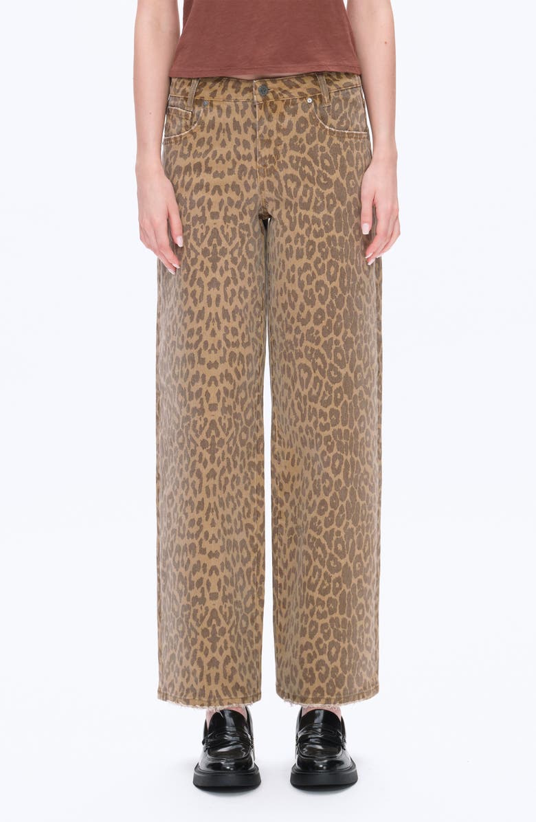 Bayeas High Waist Wide Leg Jeans, Main, color, Leopard
