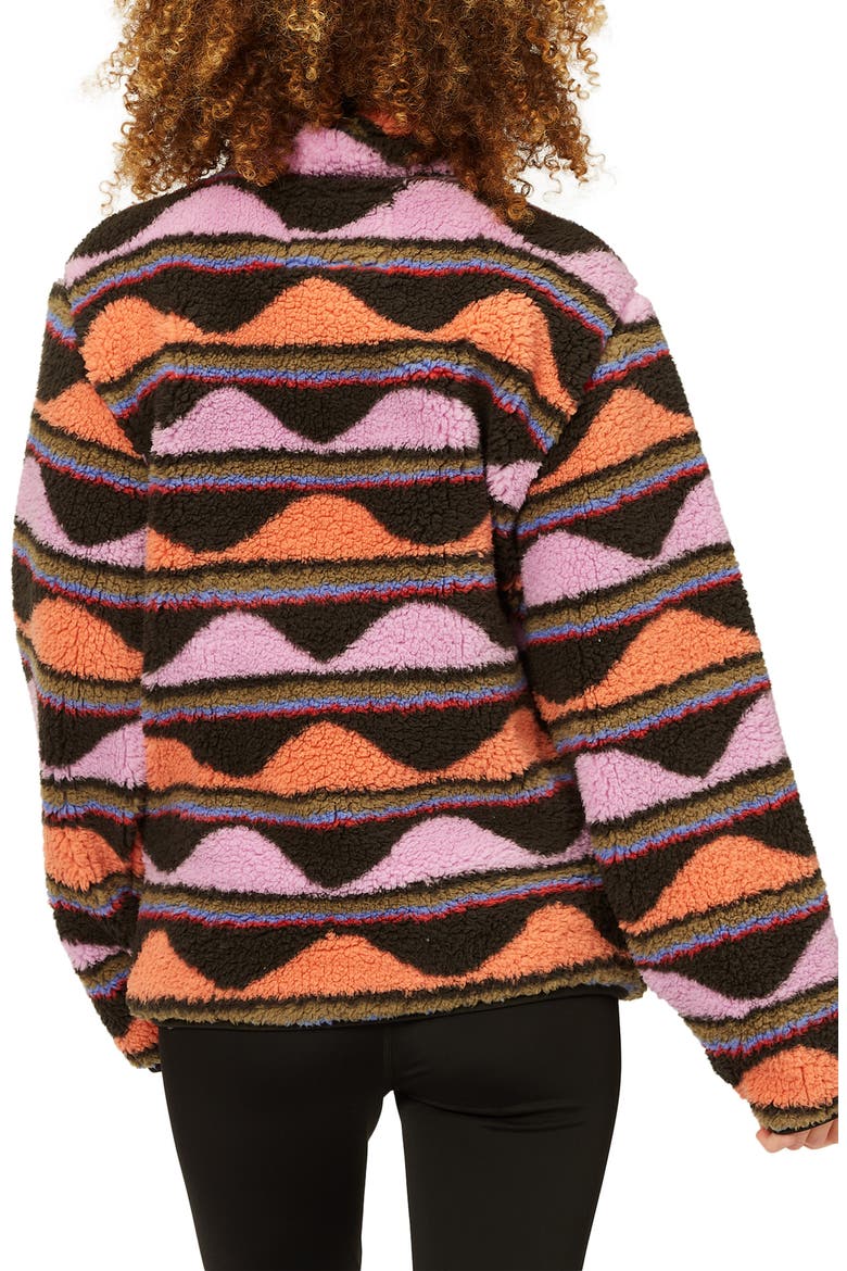 Switchback Fleece Pullover, Alternate, color, BLACK MULTI