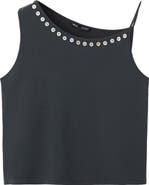 MANGO Button Embellished Asymmetric Tank