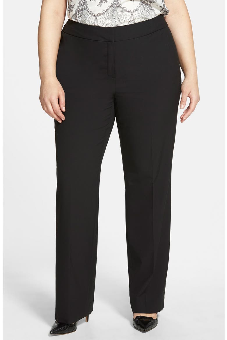 'Ela' Curvy Fit Pants, Main, color, TAN- TAUPE HEATHER